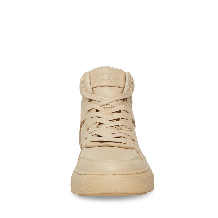 Beige Steve Madden Jordee Leather Men's Sneakers | PH 5423TYI